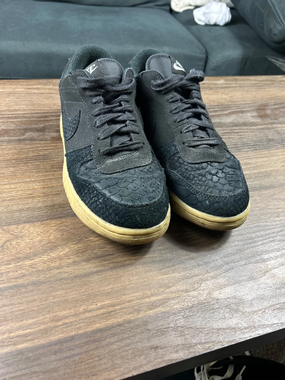 Nike Men’s Low-Top Sneaker — Black with Gum Sole
